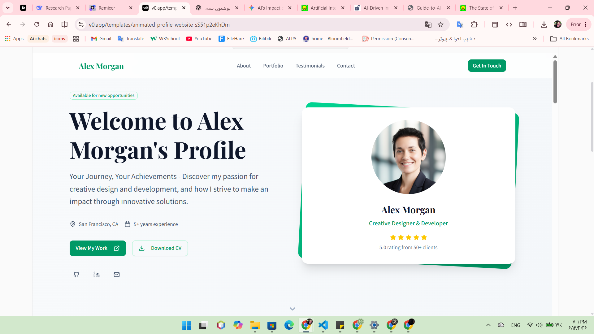 Alex Portfolio Website