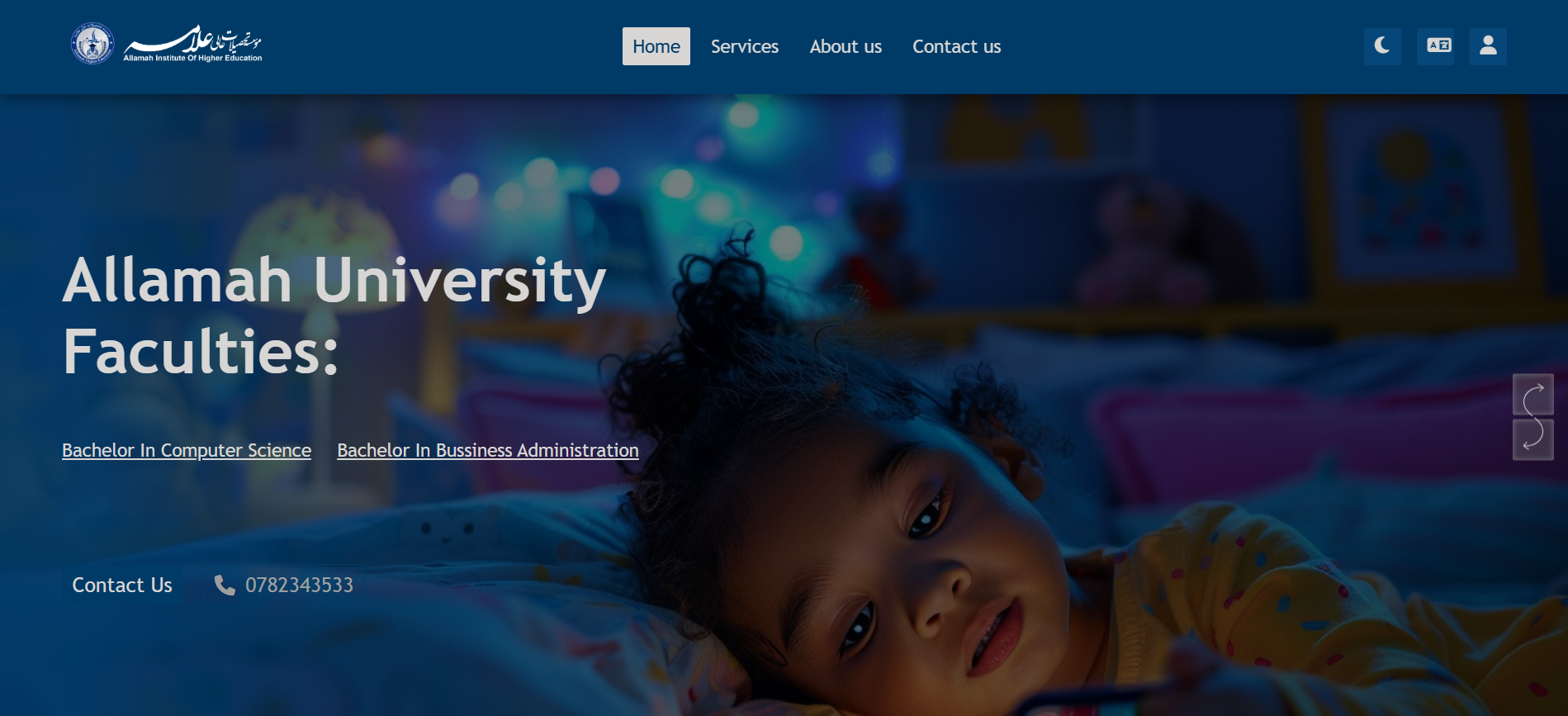 Allamah University Website Clone